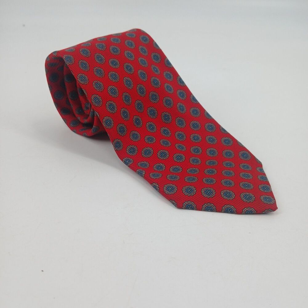 Vintage Robert Talbott Silk Necktie Homer Reed Ltd Red Geometric Tie